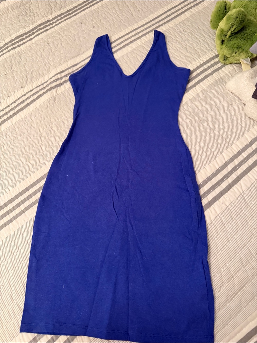 wild fable Royal Blue Sleeveless V-Neck Bodycon Dress